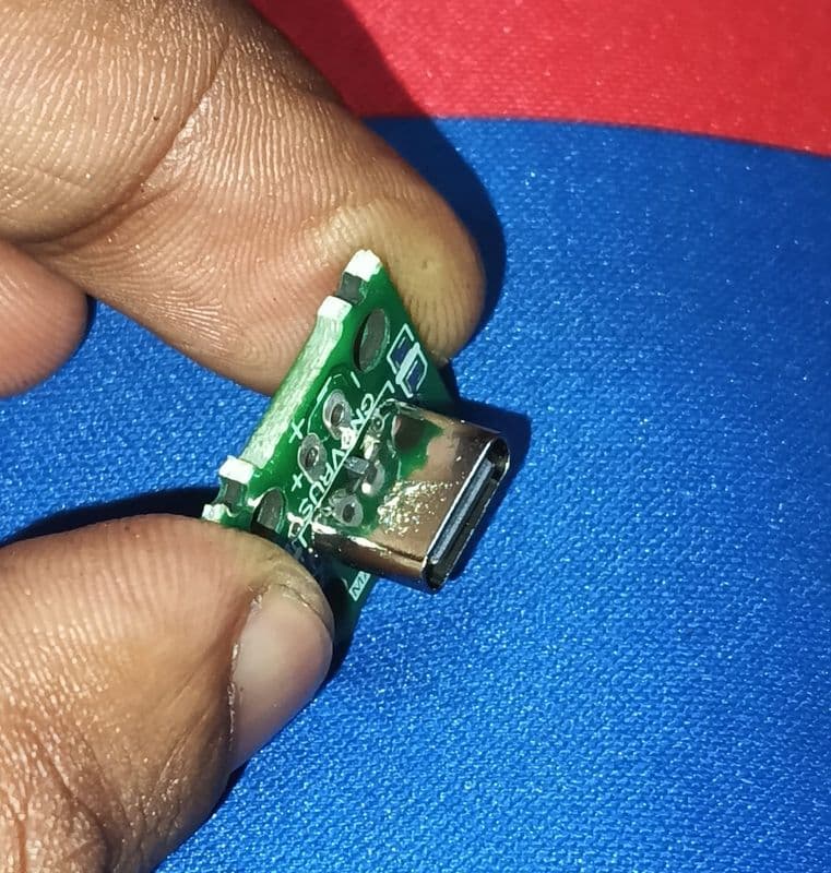 USB C Type USB to DIP Adapter Female breakout board module 2 pin vertical mount ETD11409 - View 2