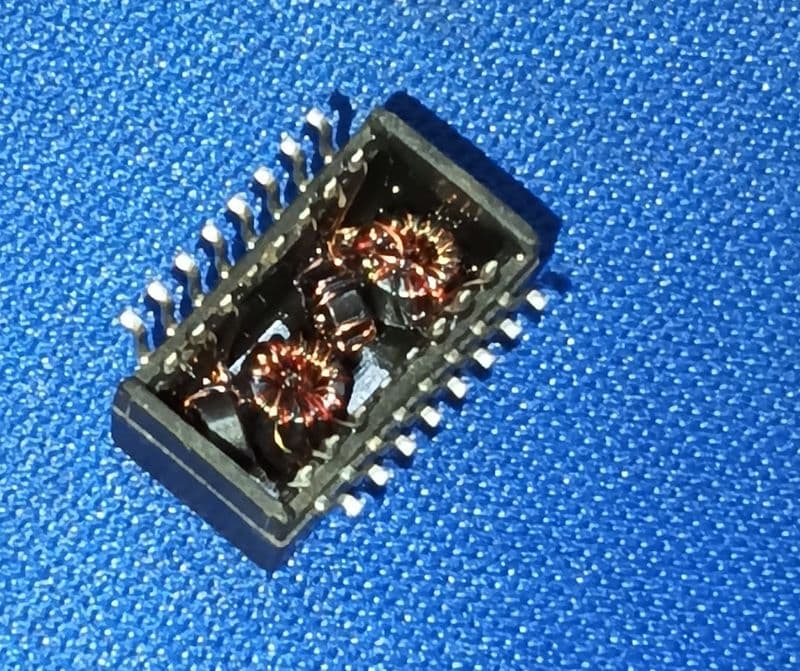 B1601S SMD-16P,12.7x7mm CND-tek 1.5kV Single port 1:1 100M Pulse Transformers ETD11455 - View 2