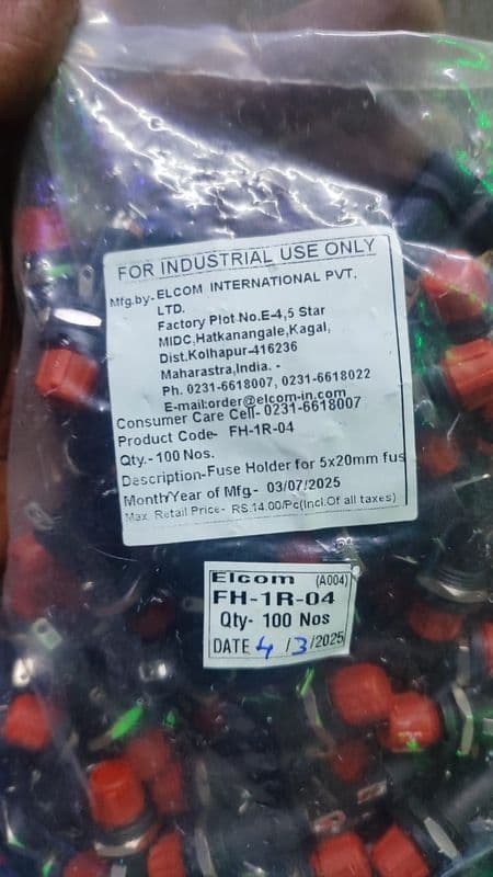 RED FH1 Fuse Holder for 5X20mm fuse ELCOM ET9508 - View 2