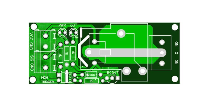 PCB FOR 1 channel 30A RELAY MODULE with optocoupler input 1CH ET9645 - View 1