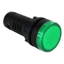 GREEN LED INDICATOR LIGHT 220V AC HOLE DIA 22.5MM 28MM DIA ET7153 - View 1