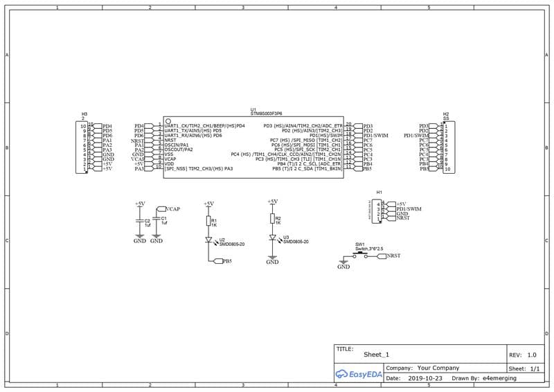 PCB FOR STM8S003F3P6TR / STM8S103F3P6 TSSOP20 BREAKOUT BOARD ET7251 - View 2