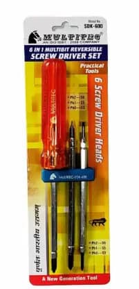 6 in 1 MULTI BIT REVERSIBLE SCREWDRIVER SET Multitec SDK-600 ET6028 - View 1