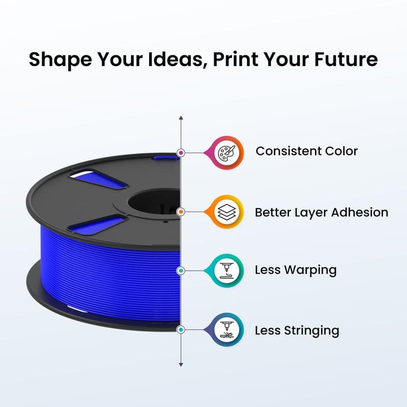ROYAL BLUE Color PLA+ filament 1.75mm 1kg 3d printer ET6233 - View 3
