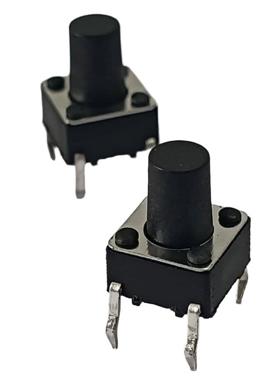 6mm Round Button Direct Insert SPST Tactile Switch (Pack Of 5) - View 1