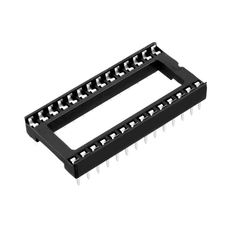 28 Pin DIP IC Base Pitch Width 15.24mm and pins spaced at 2.54mm - View 3