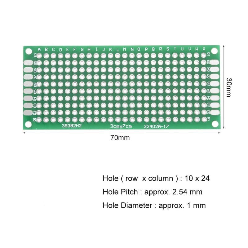 3x7cm Single Sided Universal PCB Prototype Board 2.54mm Pitch - View 2