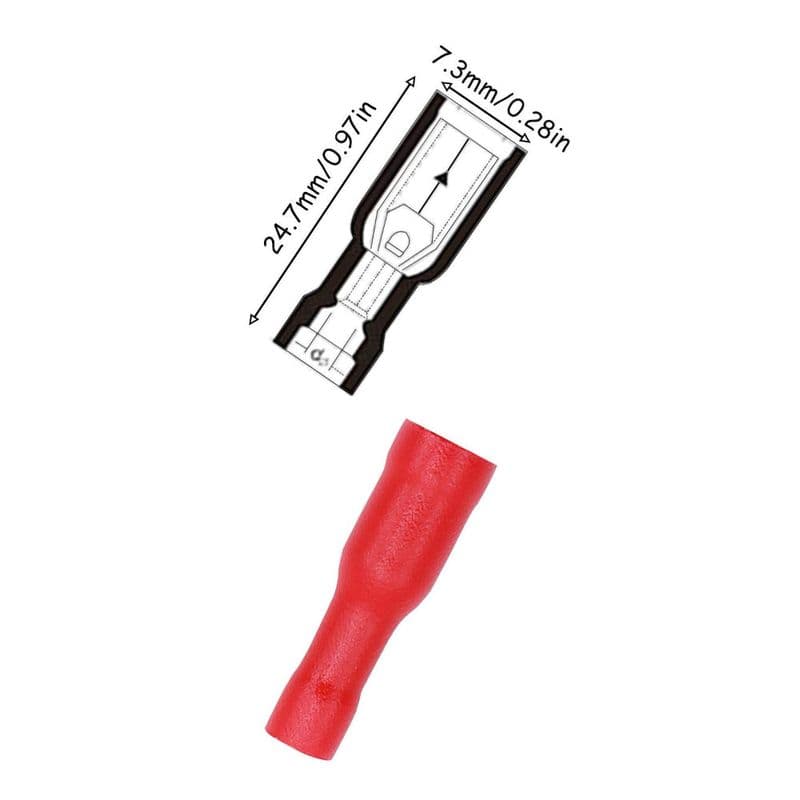 Cold-Press Terminal Female Wire Connector RED FRD1-156 FEMALE - View 3