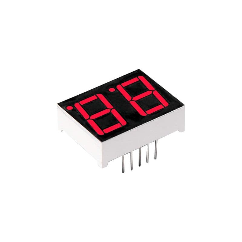 0.56 Inch 2-Digit Common Anode Red 7-Segment Display - View 1
