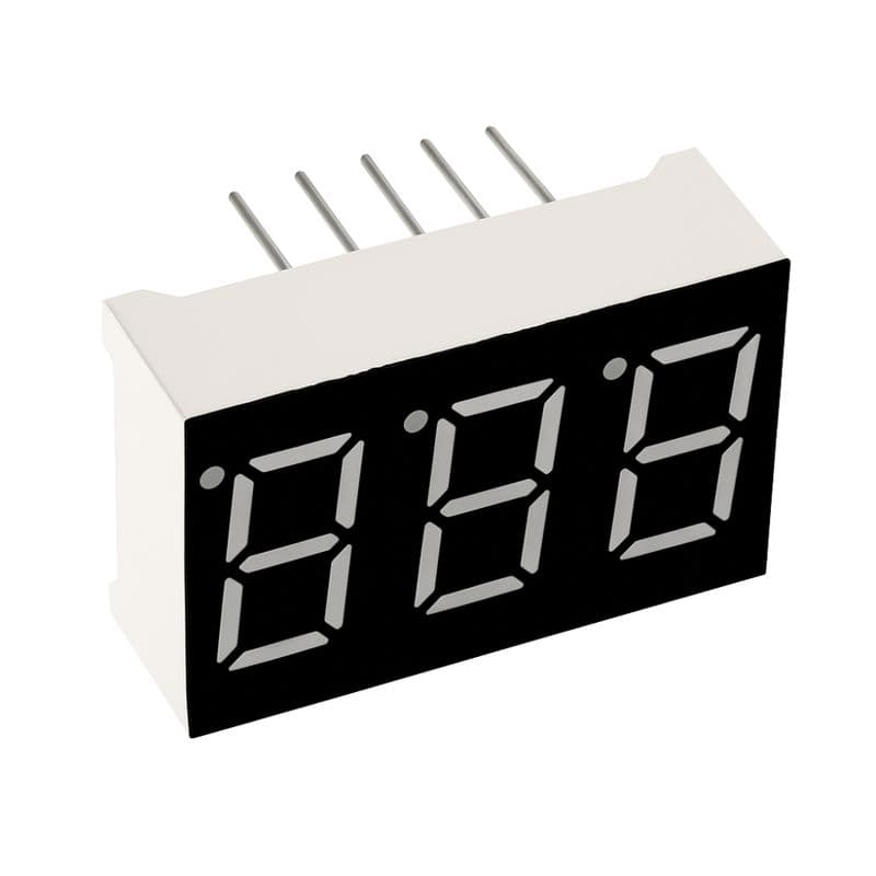 0.28 Inch 3-Digit Common Cathode Red 7-Segment Display - View 2