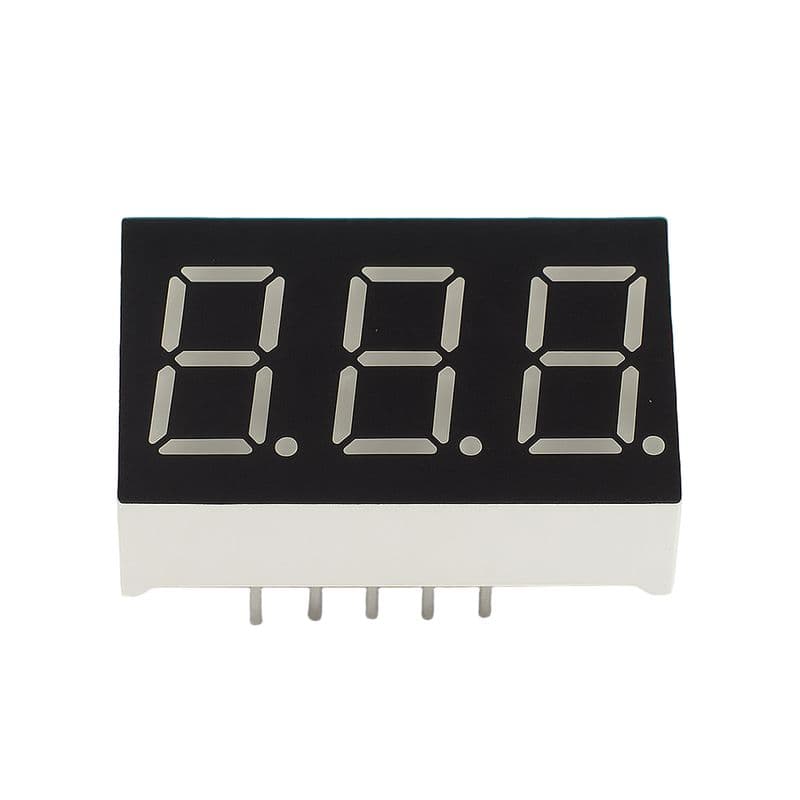 0.4 Inch 3-Digit Common Anode Red 7-Segment Display - View 2