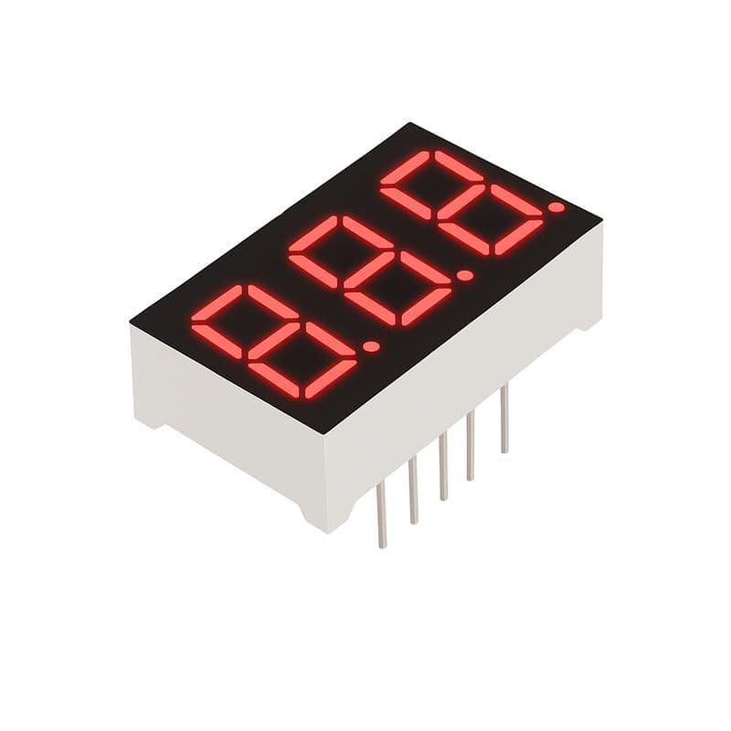 0.4 Inch 3-Digit Common Anode Red 7-Segment Display - View 3