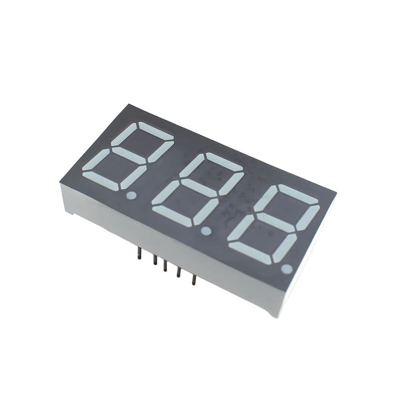 0.56 Inch 3-Digit Common Cathode Red 7-Segment Display - View 1