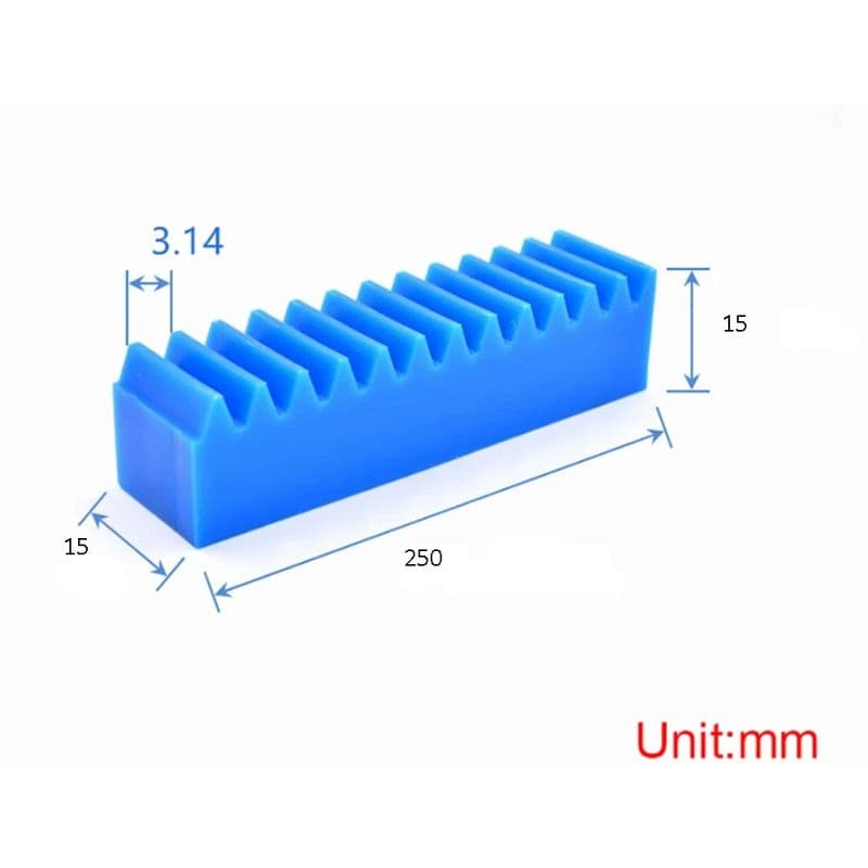 1 Module 15×15×250mm Blue Nylon Rack Only - View 3