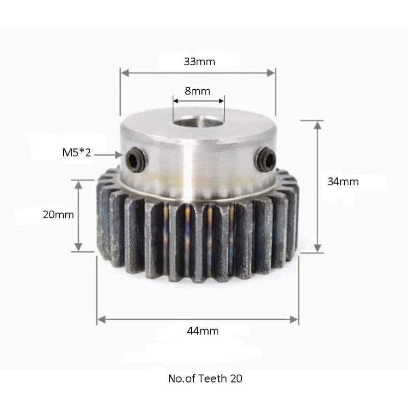 2 Module 20 Teeth Hole 8mm Boss Spur Gear - View 3