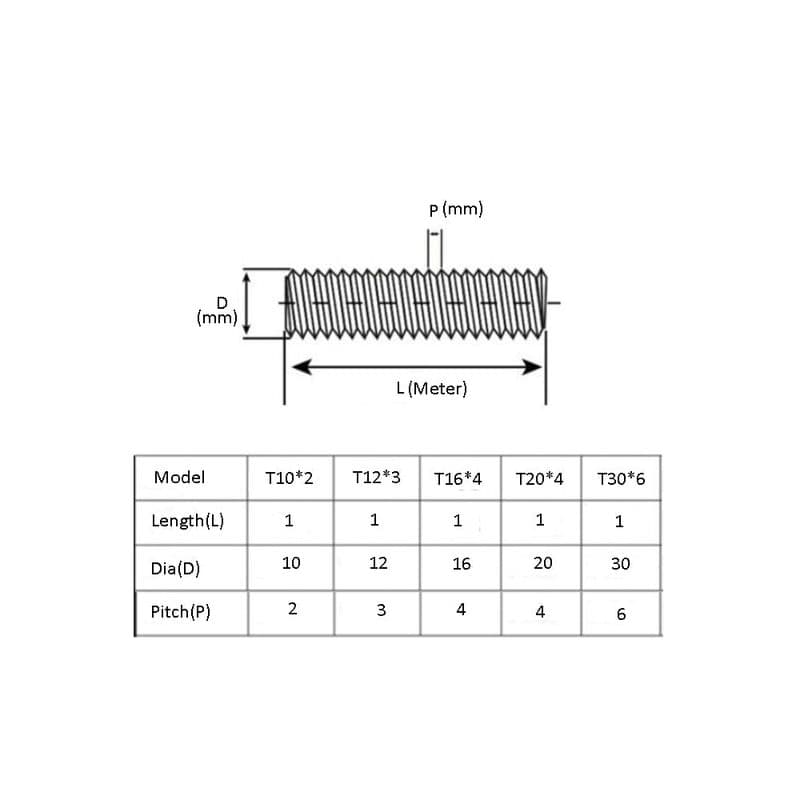 T30×6 Right hand Thread Lead Screw Rod 1 Meter - View 3