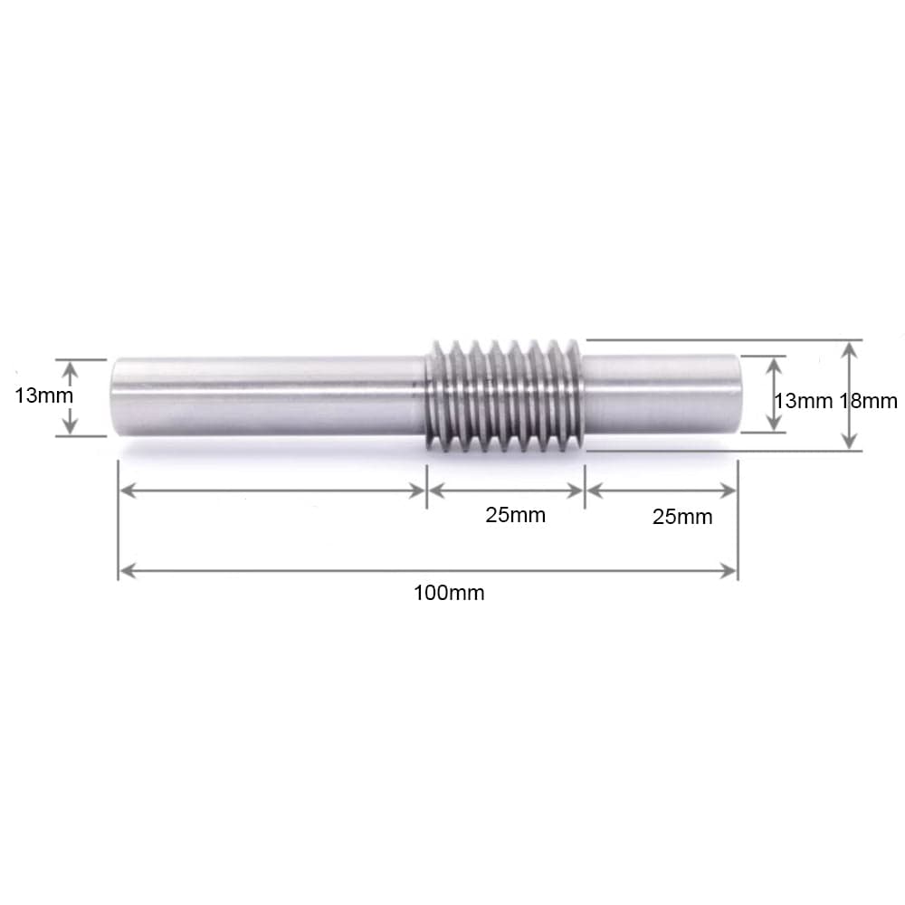 45 Steel L-Type Worm Rod Shaft for Use with 1 Module Worm Gear - View 3