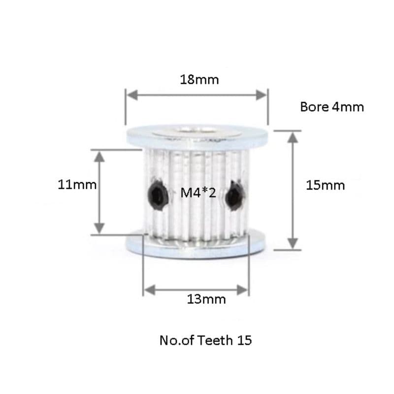 AF 3M XL15 Synchronous Wheel Pulley Teeth 15 Hole 4mm - View 3
