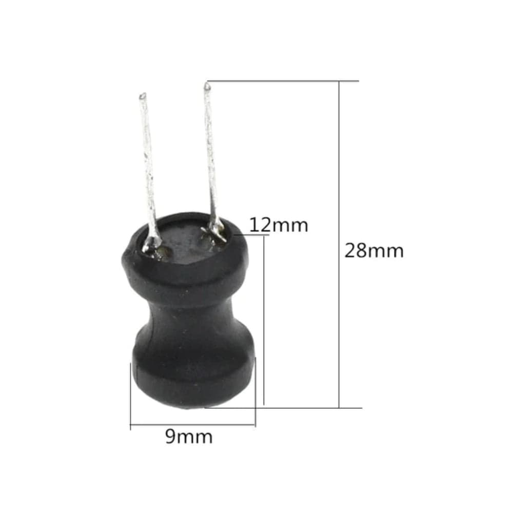 100uH DIP Power Inductor 9x12mm - View 2