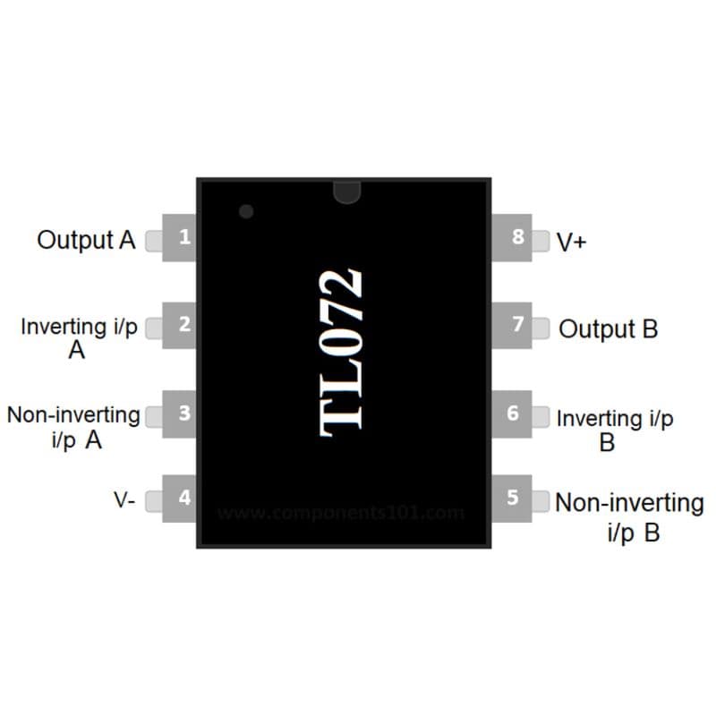 TL072CP Low Noise Dual JFET Op-Amp IC DIP-8 - View 2