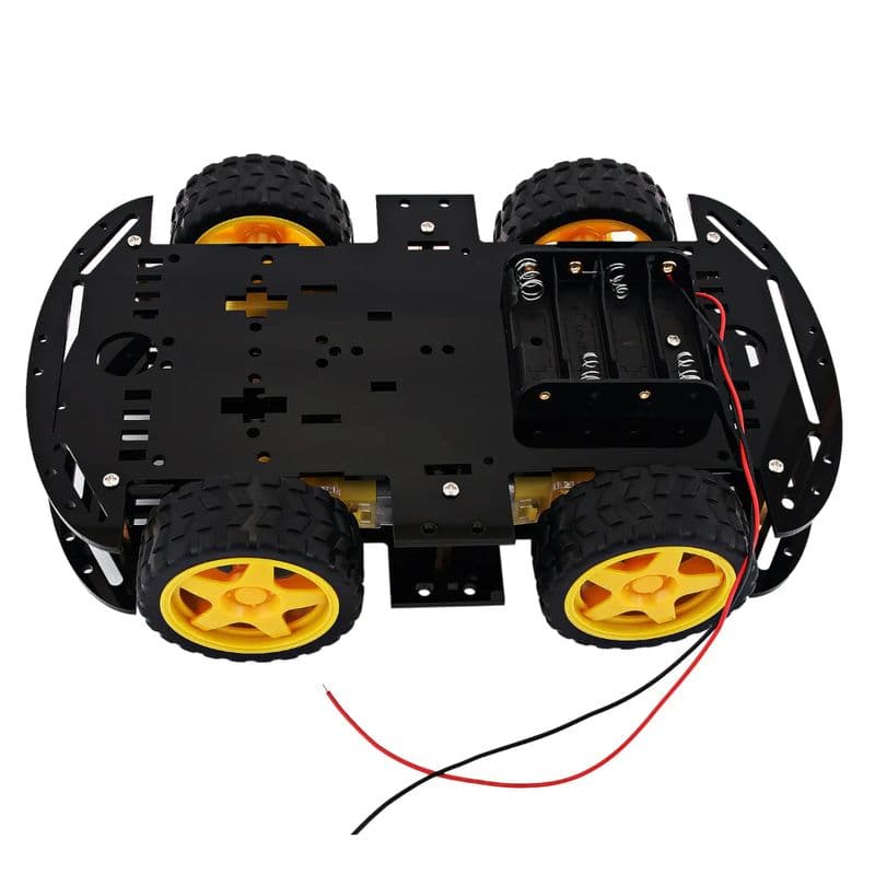4WD Double Layer Black Robot Car Chassis Kit – DIY Robotics Platform - View 2