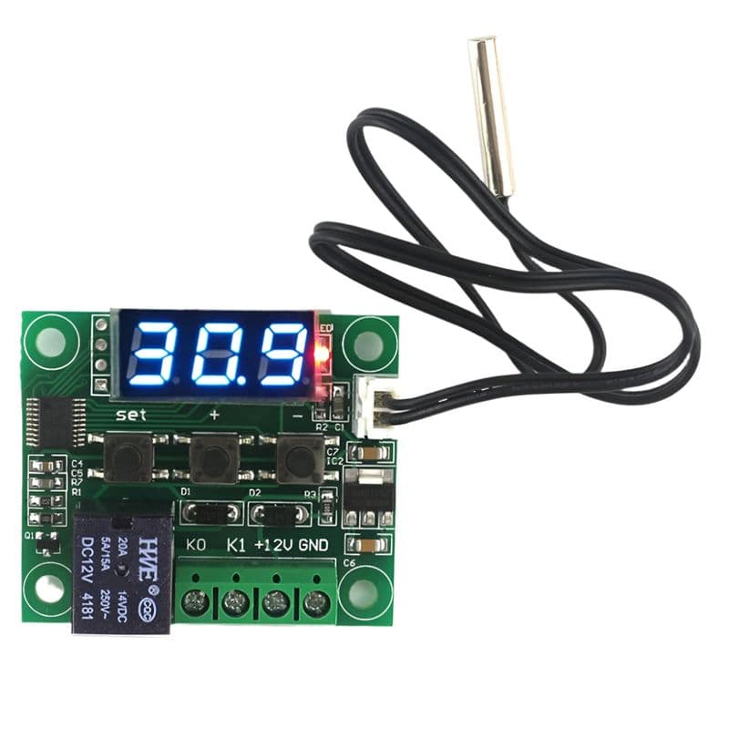 XH-W1209 W1209 12V Blue Digital Temperature Controller Module With Display and NTC Temp Sensor - View 1
