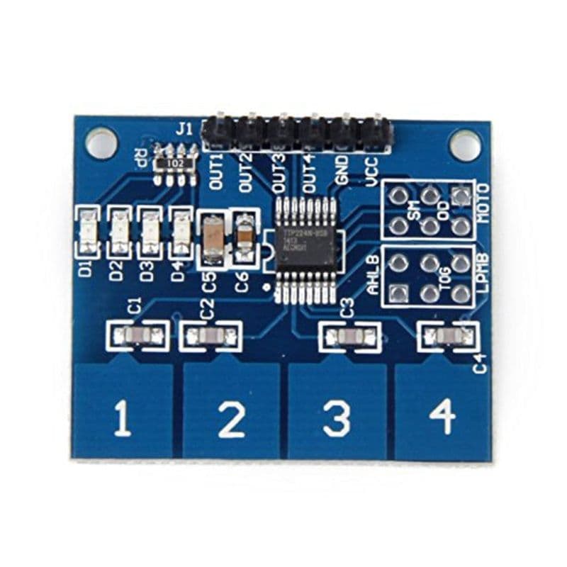 TTP224 4-way 4 channel Capacitive Touch Switch Module - View 1