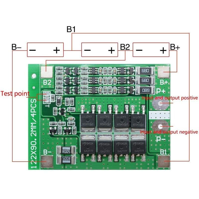3 Series 40A 18650 Lithium Battery Protection Board 11.1V 12.6V with Balance for Drill Motor Lipo Cell Module - View 3