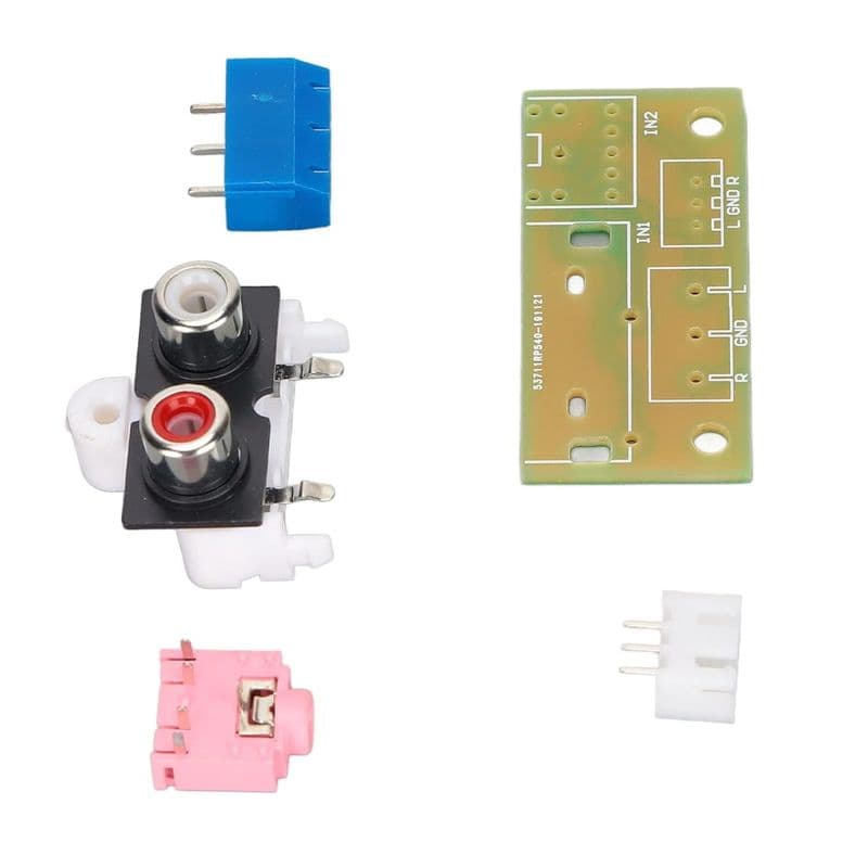 DIY Audio input and output adapter wiring lead board with 3.5mm plug socket and pcb terminal block - View 2