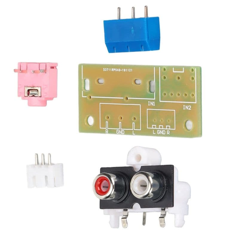 DIY Audio input and output adapter wiring lead board with 3.5mm plug socket and pcb terminal block - View 3