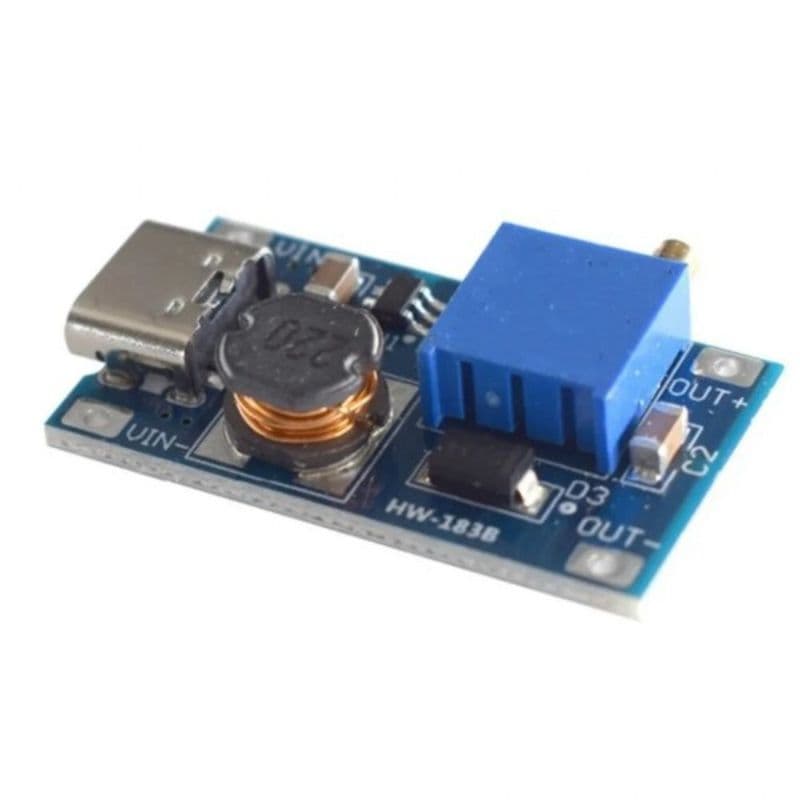 DC-DC Adjustable Boost Module 2V-24V to 5V 9V 12V 28V Current 2A Type-C - View 3