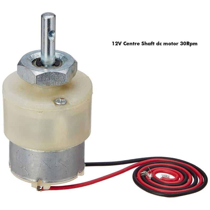 12V 30RPM Centre Shaft Geared DC motor Metal Gears - View 3
