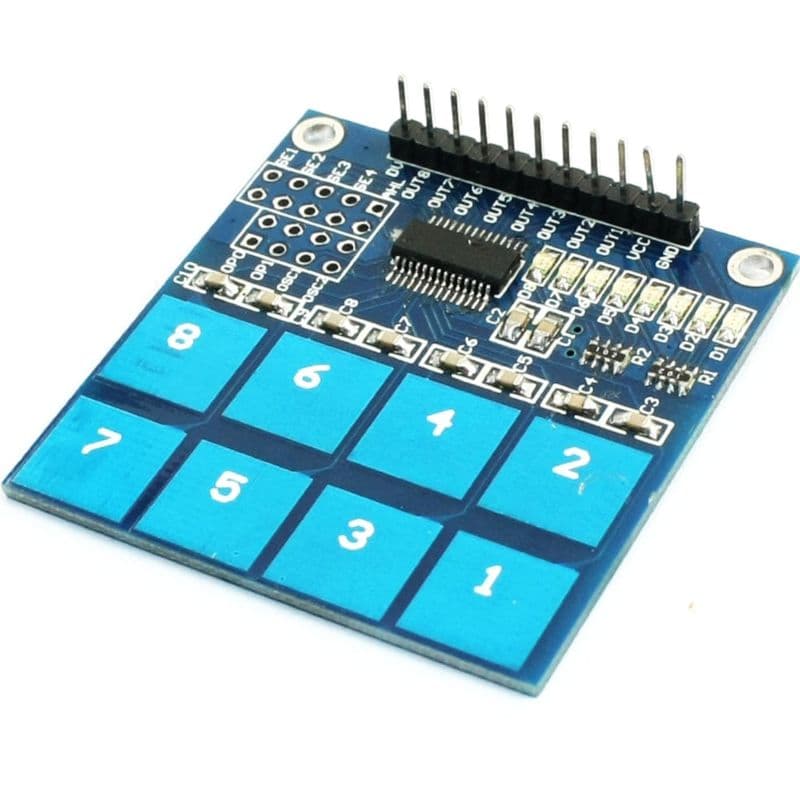 TTP226 8-way Capacitive Touch Switch Module - View 1