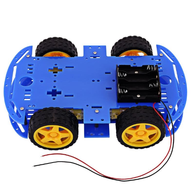 4WD Double Layer Blue Robot Car Chassis Kit – DIY Robotics Platform - View 1