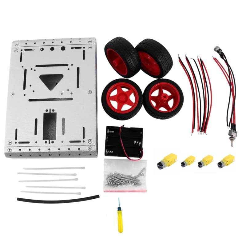 Export Quality 4WD Aluminum alloy DIY Robot car with motor and wheels Silver - View 2