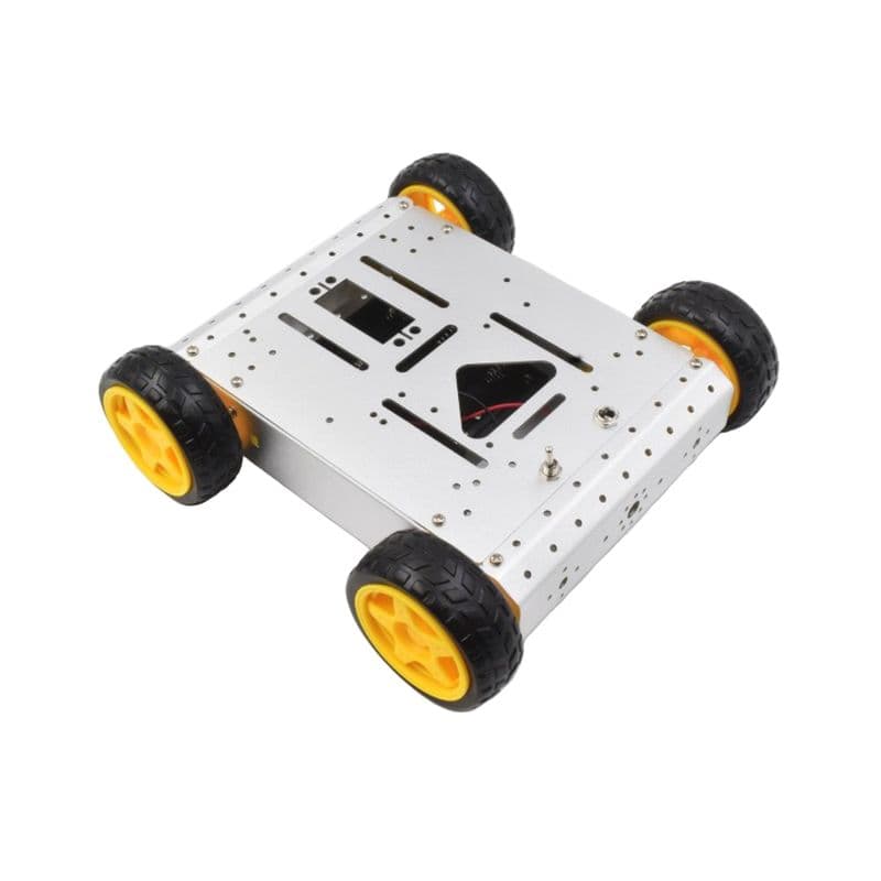 Export Quality 4WD Aluminum alloy DIY Robot car with motor and wheels Silver - View 3