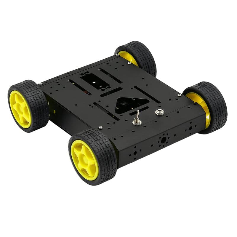 Export Quality 4WD Aluminum alloy DIY Robot car with motor and wheels (Black) - View 3