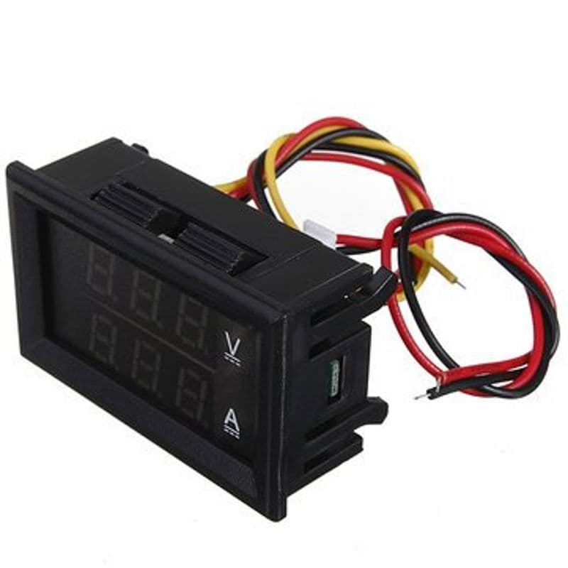 Dual Led 0.28 ” Display for DC0-100V Voltage and Current Digital Meter Red and Black 0-100A with Shunt - View 2