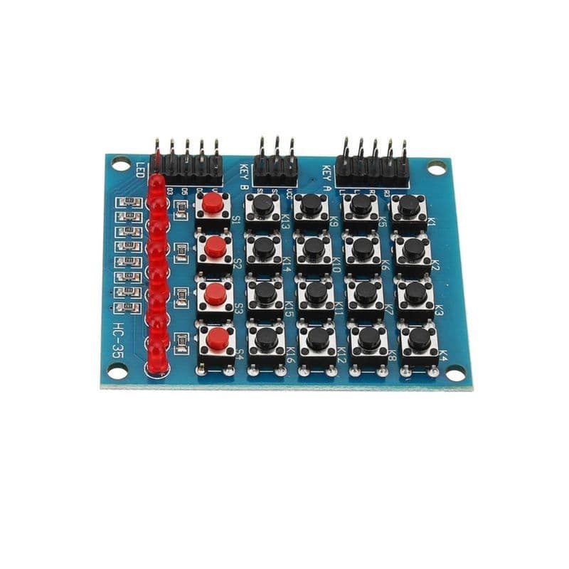 4×4 Push Button Switch 16 Keys 8 LEDs Matrix Independent Keyboard Module for AVR ARM STM32 - View 3