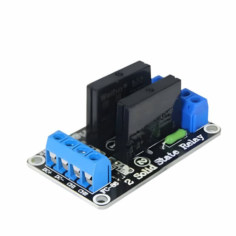 2 Channel 24V Relay Module Solid State Low Level SSR DC Control 250V 2A with Resistive Fuse - View 3