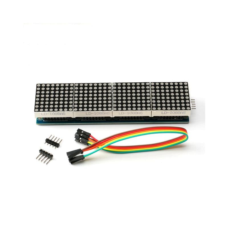 MAX7219 LED Dot Matrix 4 In 1 Display with 5P Line Module - View 1