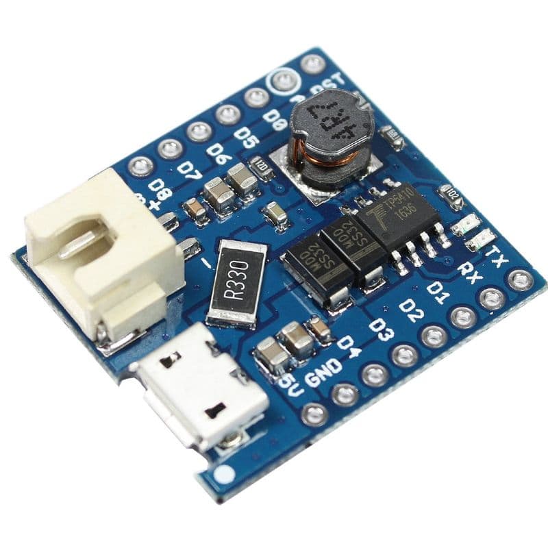 WeMos D1 Lithium Battery Charger Board with Mini USB - View 3
