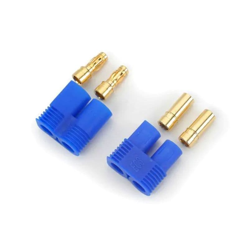(2 Pairs) Male & Female RC EC3 Lipo Battery Connector Gold Bullet Plug - EC3x5 - View 1