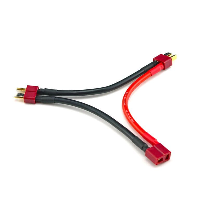 SafeConnect Nylon T-Connector Harness for 2 Packs in Series Battery Adapter Cable (2M-1F) - View 1