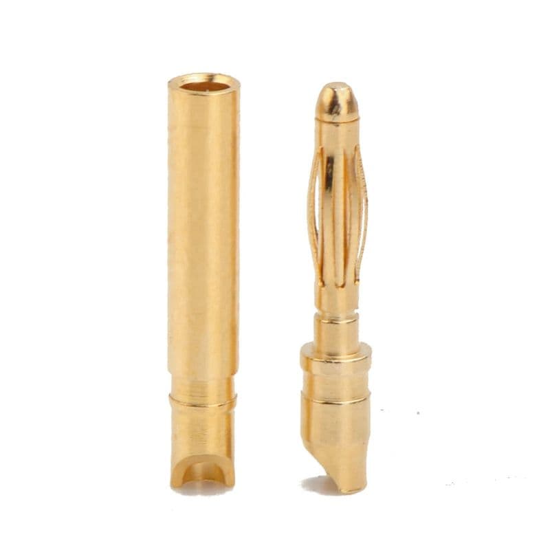 2mm Male and Female Gold Bullet Banana Connector - View 1