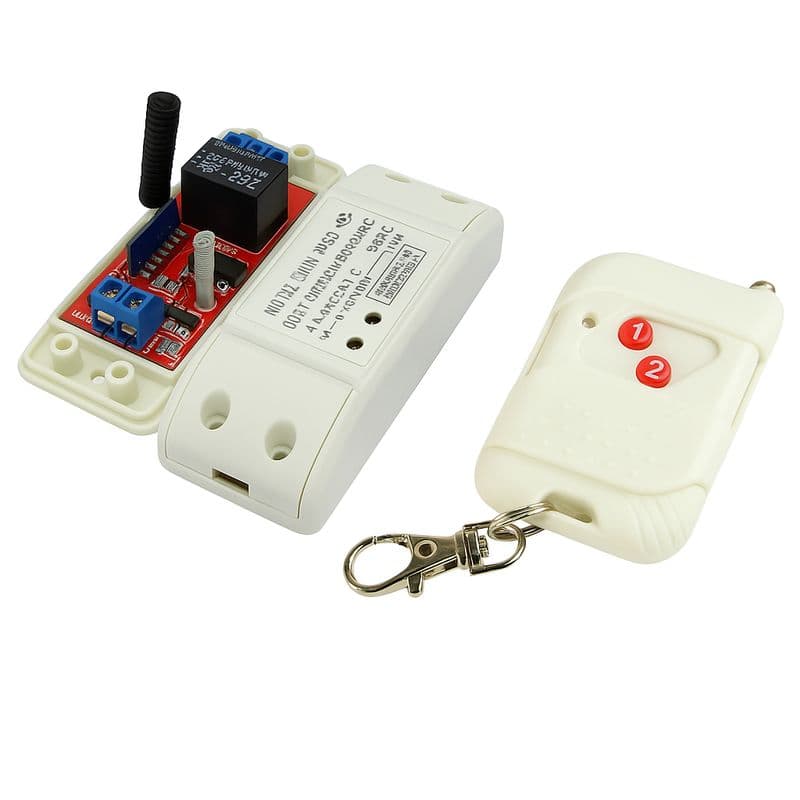 12V One Channel RF 315 Mhz Wireless switch with 2 Key 315 Mhz White Remote Controller - View 1