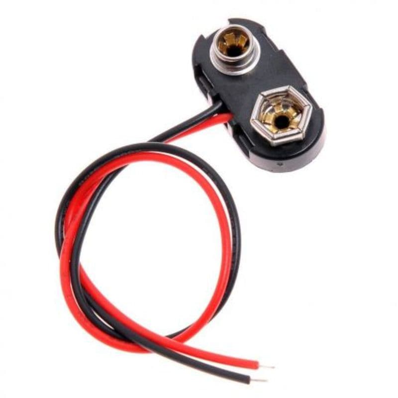 T Type 9V Battery Buckle Connector 10CM Long Hard Shell - View 2