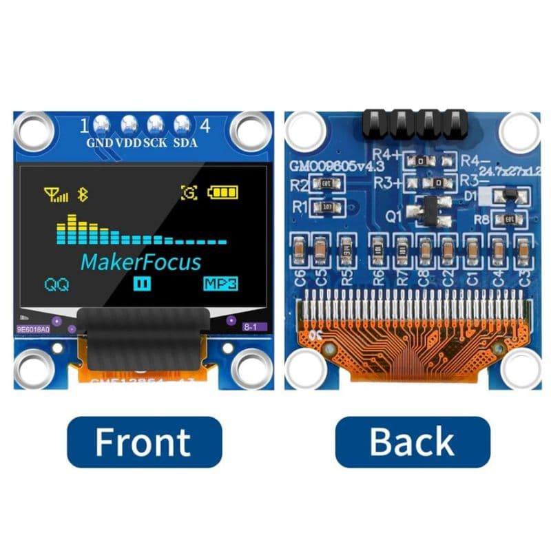 0.96 Inch I2C/IIC 4-Pin OLED Display Module Blue & Yellow - View 1