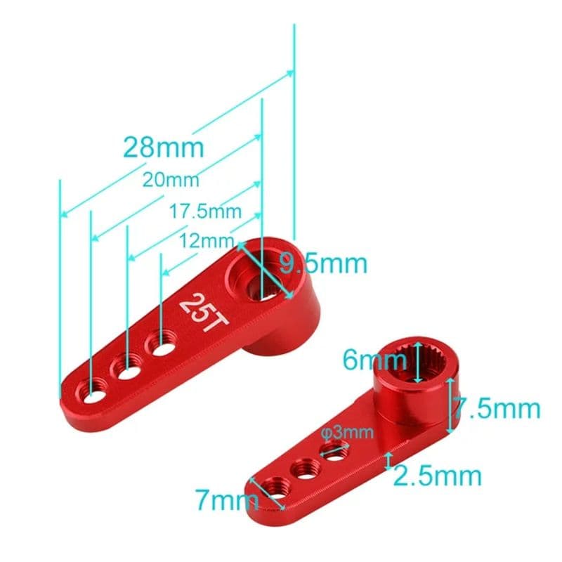 Boat Steering Car Servo Alloy Aluminum 28.5mm 25T Teeth Half Arm Horn - View 3