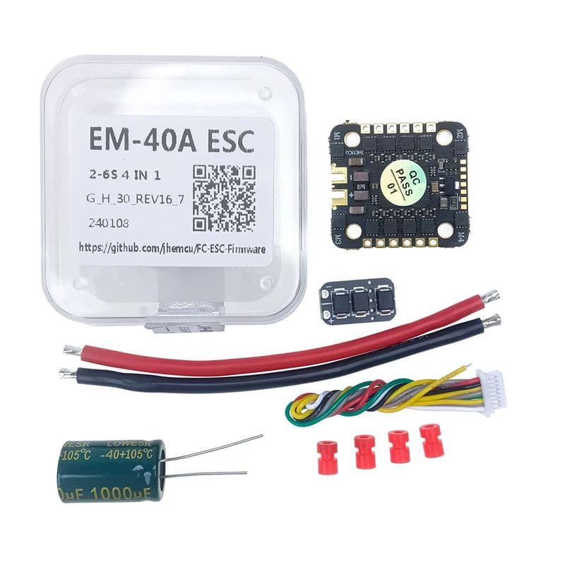 JHEMCU EM40A BLHELI_S ESC DShot600 2-6S 4 in 1 Brushless ESC for FPV Racing Freestyle Micro Drones - View 1